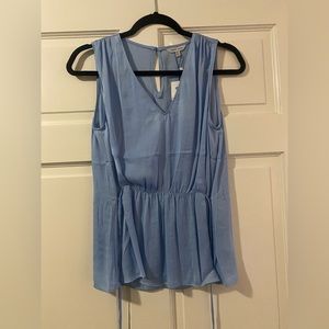Beautiful dusty blue blouse with tie waist NWT